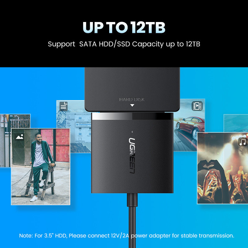 UGREEN SATA to USB Adapter USB 3.0 2.0 to Sata 3 Cable Converter Cabo For 2.5 3.5 HDD SSD Hard Disk