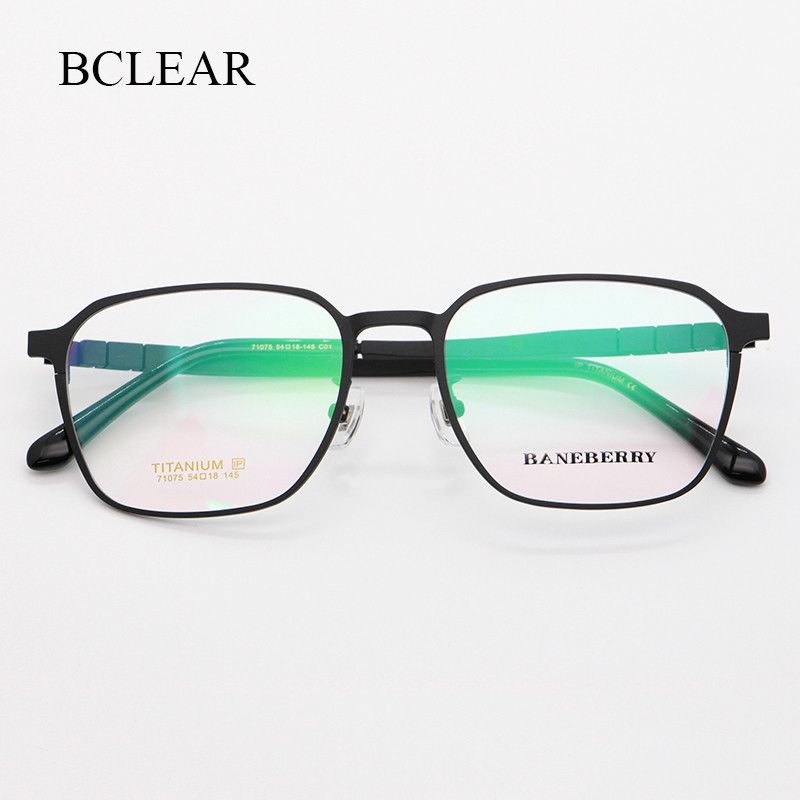 Kacamata titanium original full frame model persegi retro ringan untuk pria dan wanita