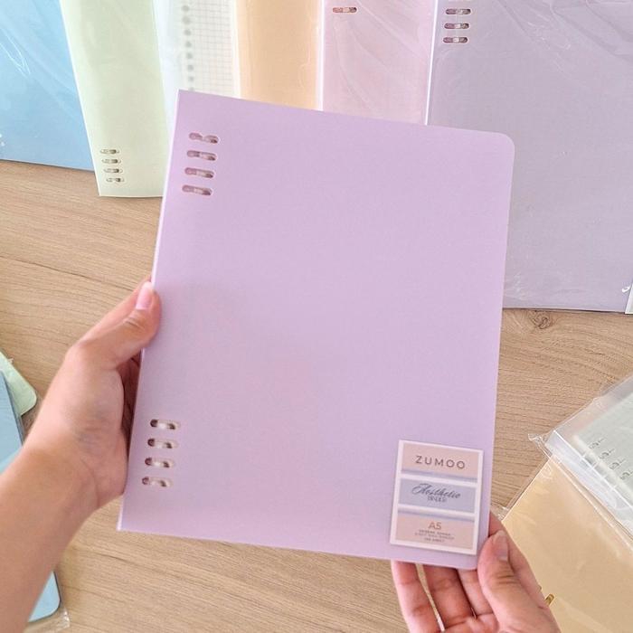 ZUMOO AESTHETIC BINDER A5/B5Pastel Retro FREE 100 LEMBAR GRID