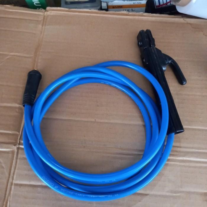 Full Tembaga Set Stang Las & Stang Masa Kabel Las Listrik 5 Meter Biru