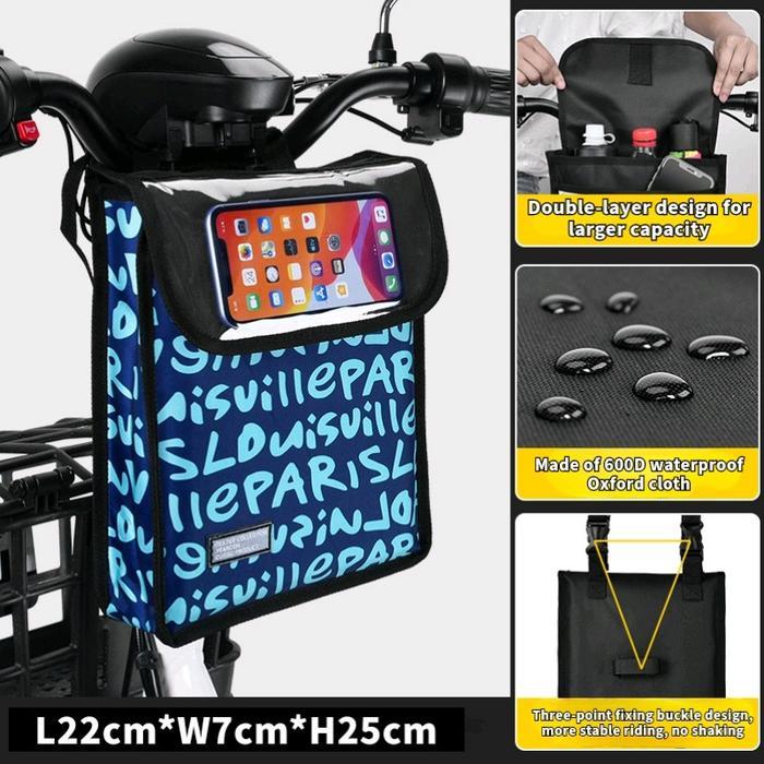 Tas Sepeda Lipat Depan / Tas Stang Sepeda/ Keranjang Stang / Tas Sepeda Frame Bicycle Scooter