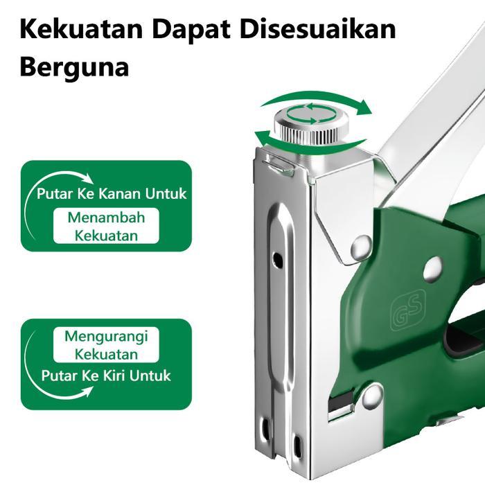 Isku Staples Tembak 3 In 1 Heavy Duty Hekter Tembak Jok Motor Kayu Spanduk Gun Tacker Besi Pasti Ori