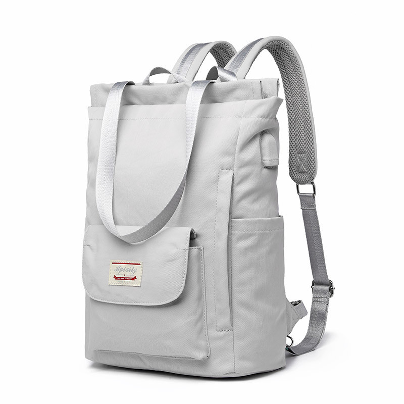 Tas Sekolah Pelajar Uniseks Putih Jepang Warna Solid Baru Ransel Besar Tas Laptop Penyerap Guncangan