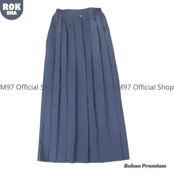 Rok Panjang Abu Sekolah SMA SMK Perempuan Model Rempel Lipit Rok SMA SMK Abu Rok Sekolah SMA
