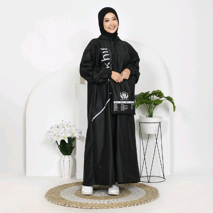 Jas Hujan Gamis Muslimah Jumbo Premium Pvc Semi Karet Syari