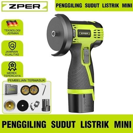 Zper Penggiling Sudut Tanpa Kabel Mesin Pengamplasan Mesin Penggiling Baterai Lithium Penggiling