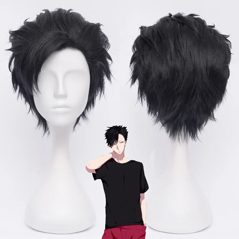 Haikyuu 30Cm Tetsurou Kuroo Tetsuro Short Black Styled Synthetic Hair Cosplay Wig Heat Resistance