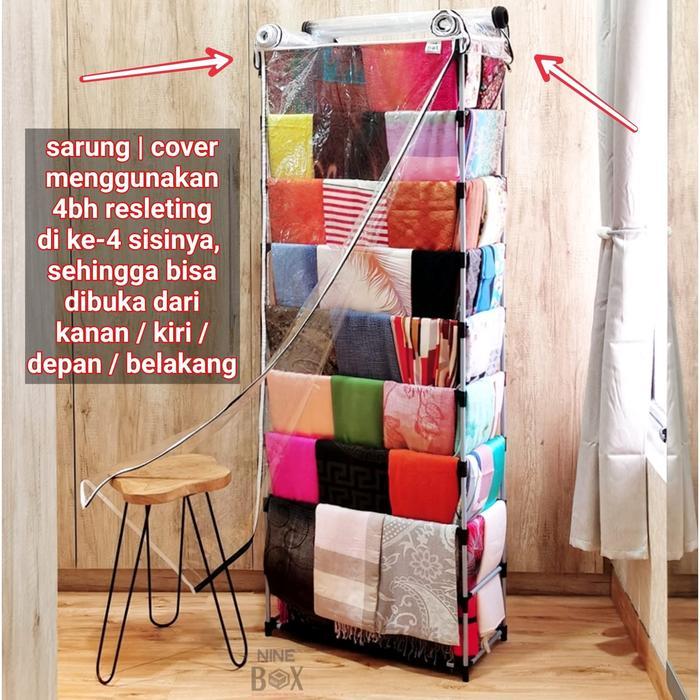 Rak Hijab / Lemari Gantung Jilbab / Rak Jilbab With Dust Cover