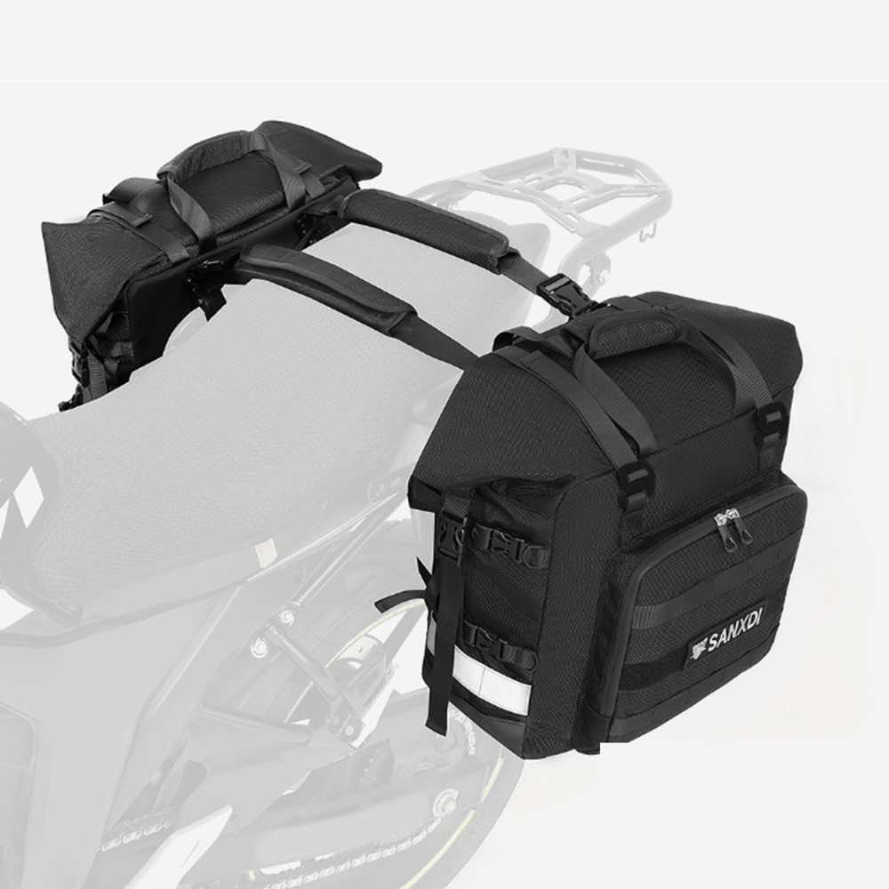 Motorcycle SaddleBag 20L-30L Universal Side Bag With Removable 100% Waterproof Inner Bag Travel