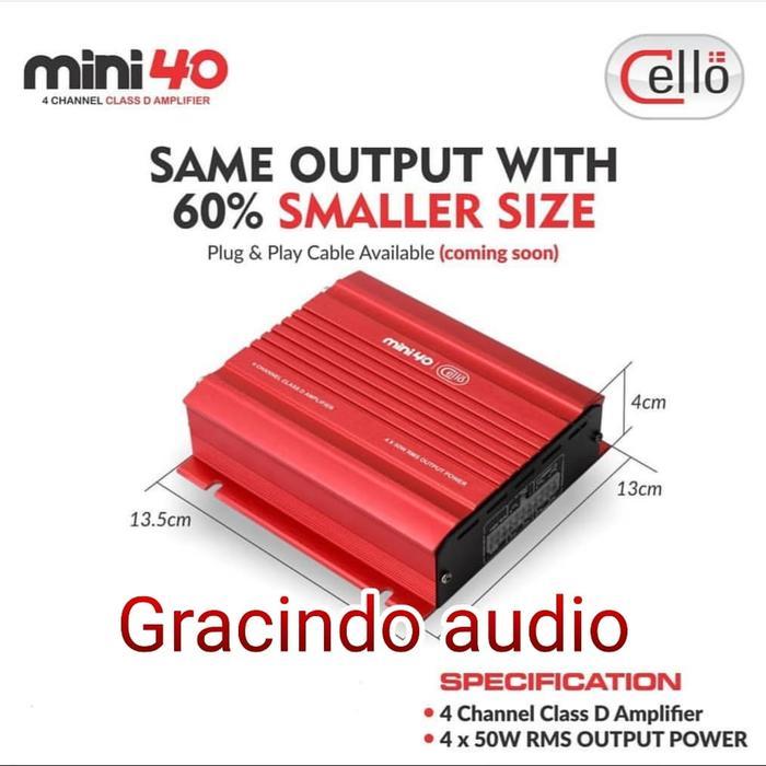 Power Cello 4 Channel Mini 40 Class D Amplifier