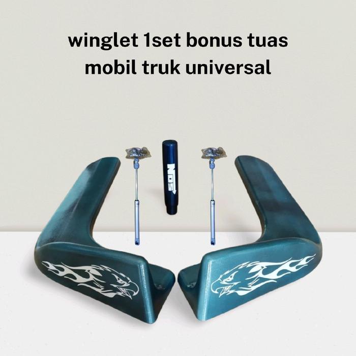 Winglet+Hidrolik Bonus Tuas Perseneling/Gagang Gigi Mobil Truk Universal