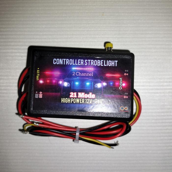MODUL STROBO BLITZ HIGH POWER 12V 24V 2 CHANNEL 21 MODE KEDIP