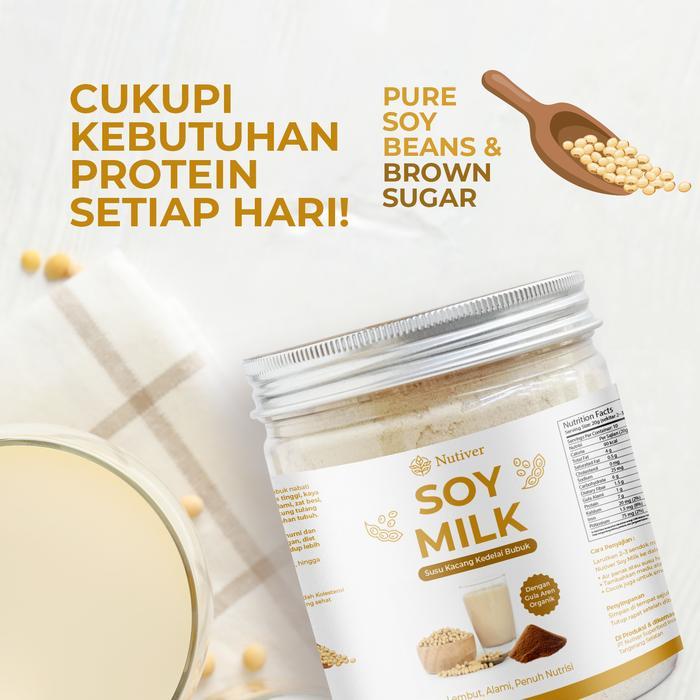 TERLARIS Nutiver Susu Kedelai Bubuk Murni 100% Tanpa Pengawet dengan Gula Aren Asli 200 Minuman