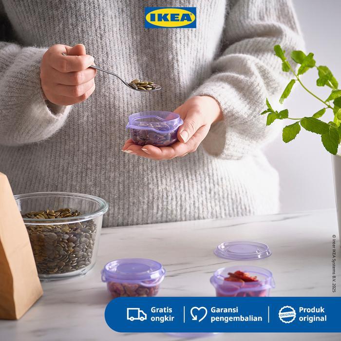 IKEA PRUTA Kotak Makan Dengan Penutup Ungu 70ml Isi 3pcs