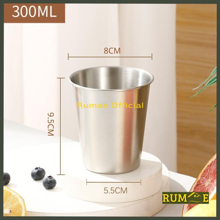 GELAS KOREA STAINLESS STEEL MUG ESTETIK CANGKIR CAFE TEH GELAS KOPI JUICE DOUBLE WALL ANTI KARAT