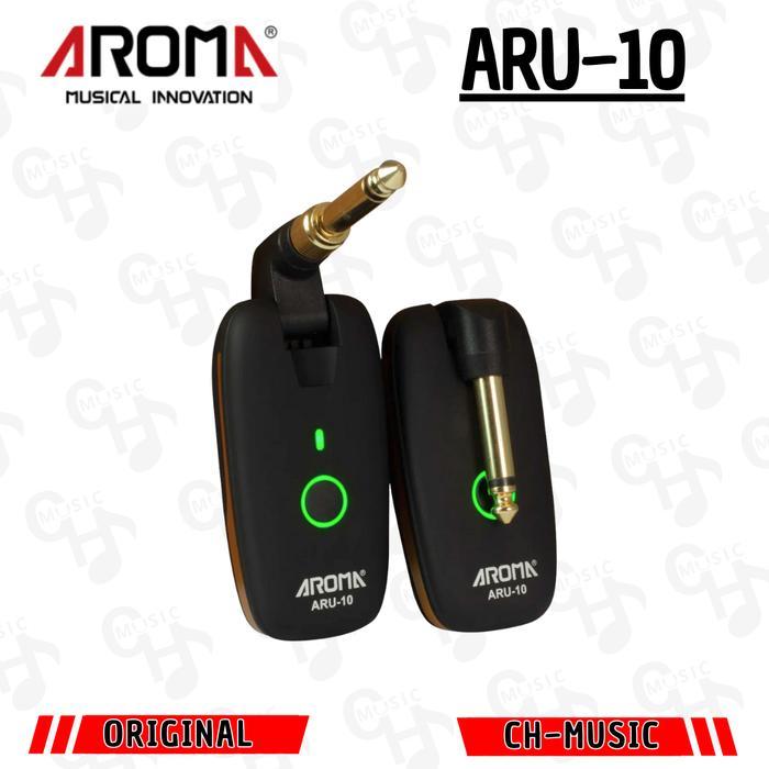 Aroma ARU-10 UHF Wireless System Rechargeable Audio Wireless Guitar Transmitter Receiver ARU10
