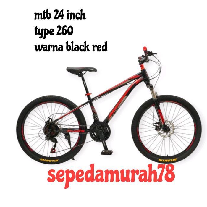 Mtb 24 Inch Atlantis Rem Cakram Hi Ten Steel 21 Speed Ban 24 X 2.35 Sepeda Gunung
