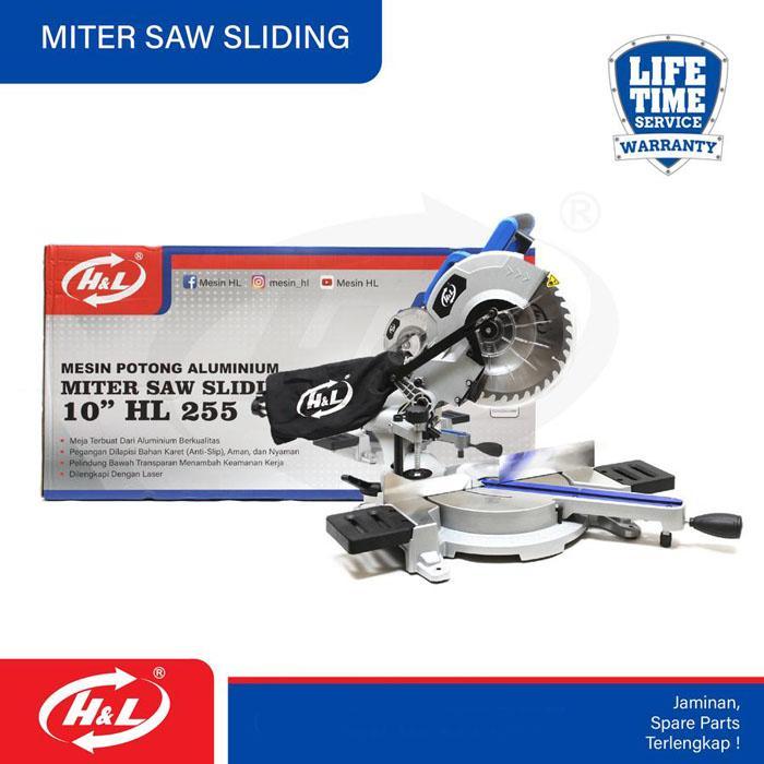 HL 255 Sliding Mesin Potong Aluminium Miter Saw 10 Inch