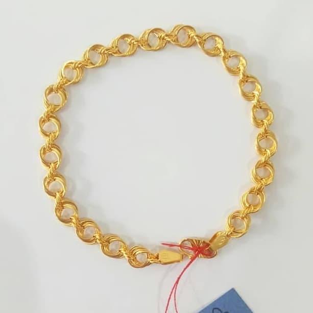 terlaris, best seller Gelang Emas Asli model fancy korea 100% ori