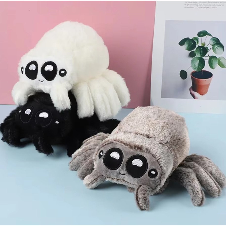 Lucas Friend Spider Plush Toy Kawaii Black White Spider Doll Home Decoration Pillow Soft Stuffed