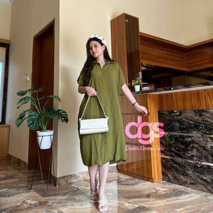 TERLARIS DASTER LONG CANDY DRESS CRINKLE AIRFLOW JUMBO POLOS BASIC OVERSIZE SIMPLE FIT RESLETING