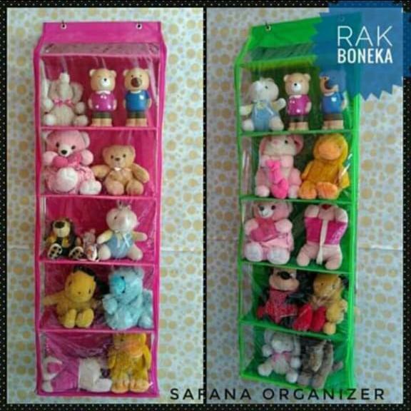 RAK TEMPAT BONEKA GANTUNG, RAK TAS MULTIFUNGSI DENGAN 5 KANTONG BESAR