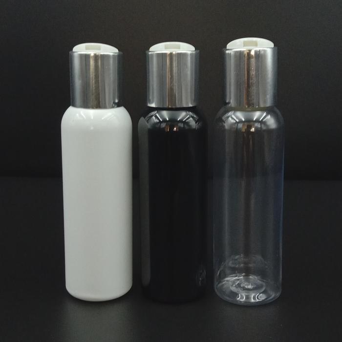 BOTOL PLASTIK 100ML PRESSTOP SILVER / PRESSTOP ALUMINIUM SILVER