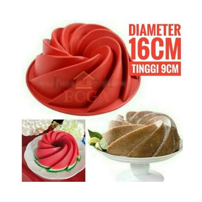 Cetakan Loyang Kue Cake Bolu Kukus Puding Pudding ULIR Silikon Silicon Silicone SEDANG