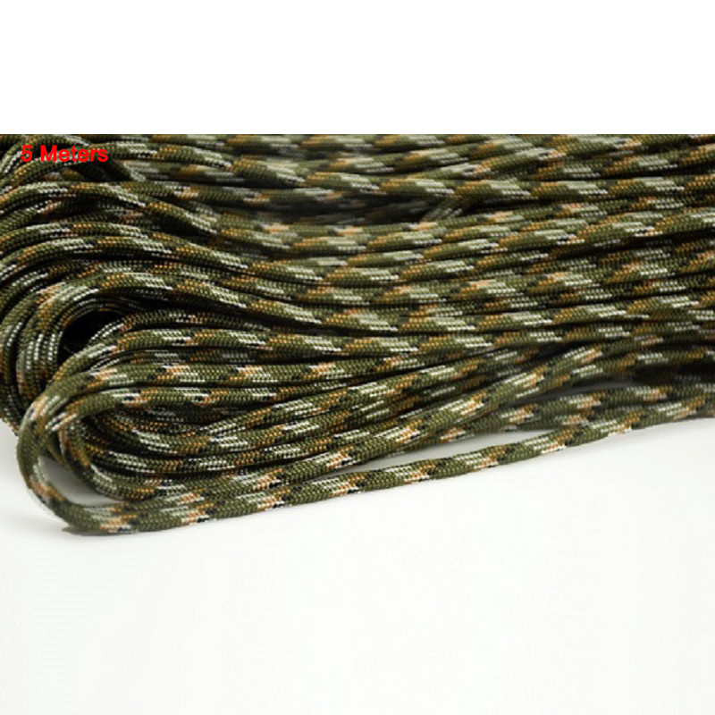 5 Meters Survival Paracord Rope Cuerda 4mm 7 Strands Ropes Outdoor Tools Mil Spec Type III Escalada