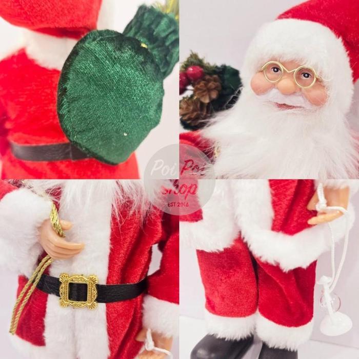 TERLARIS Patung Santa Natal 30cm Polos Figur Boneka Santaclaus Premium Sinterklas Christmas Hadiah
