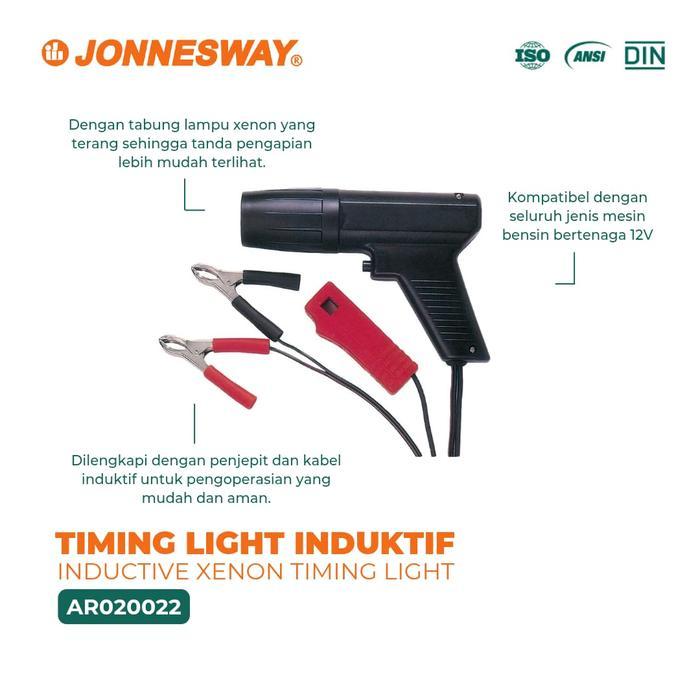 JONNESWAY TIMING LIGHT INDUKTIF MOBIL MOTOR CEK SETEL UKUR WAKTU PENGAPIAN MESIN BENSIN 12V ALAT