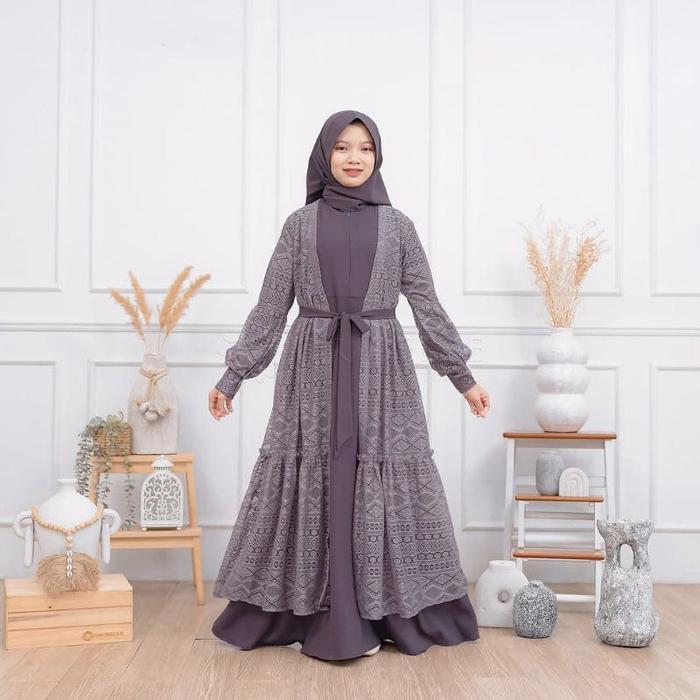 Gamis Brokat Aliyya Gamis Muslim Anak Remaja Outer Bisa Di Lepas Free Bros Lebaran 2025 2026