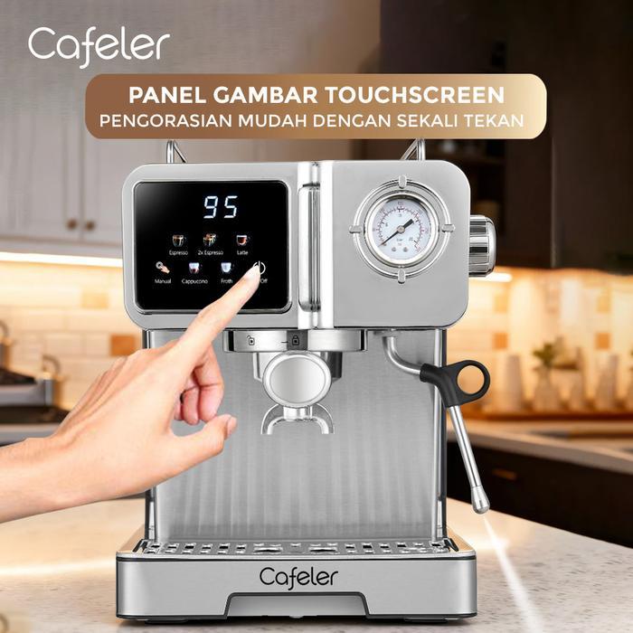 CAFELER MESIN KOPI ESPRESSO STAINLESS STEEL COFFEE MAKER FAST HEATING SISTEM