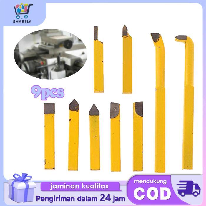 9pcs/set Pahat Bubut Kayu Super Tajam Pahat Bubut Lengkap Carbide Brazed Alat Pahat Bubut Logam