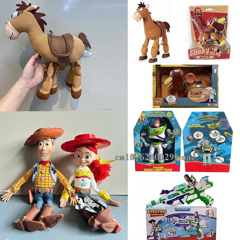 Disney Toy Story 4 Talking Sheriff Woody Jessie Buzz Red Heart Horse Cartoon Slinky Dog Talking