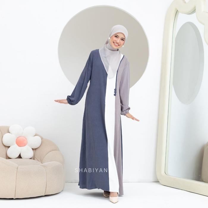 Shabiyan 618 Gamis Kombinasi Warna Remaja & Dewasa Simple Elegan