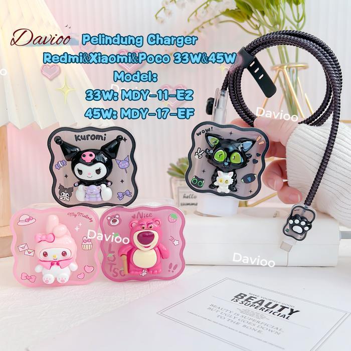 Pelindung Charger For Redmi/Xiaomi/POCO 33Watt&45Watt Set 5 Item Pelindung Kabel & Kepala Charger