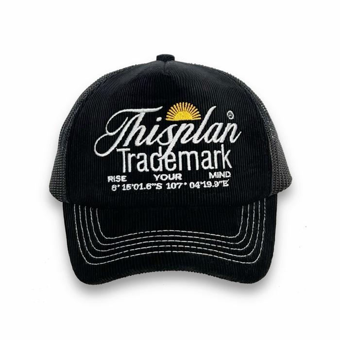 Topi Jaring Trucker Corduroy Black Trademark Thisplan Original