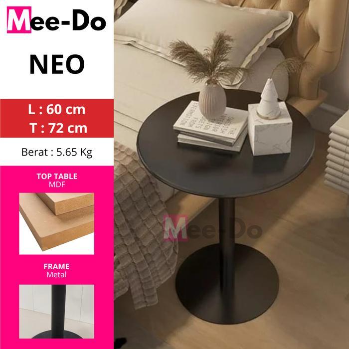 Meja Makan Cafe Teras Bulat MDF Table Minimalis