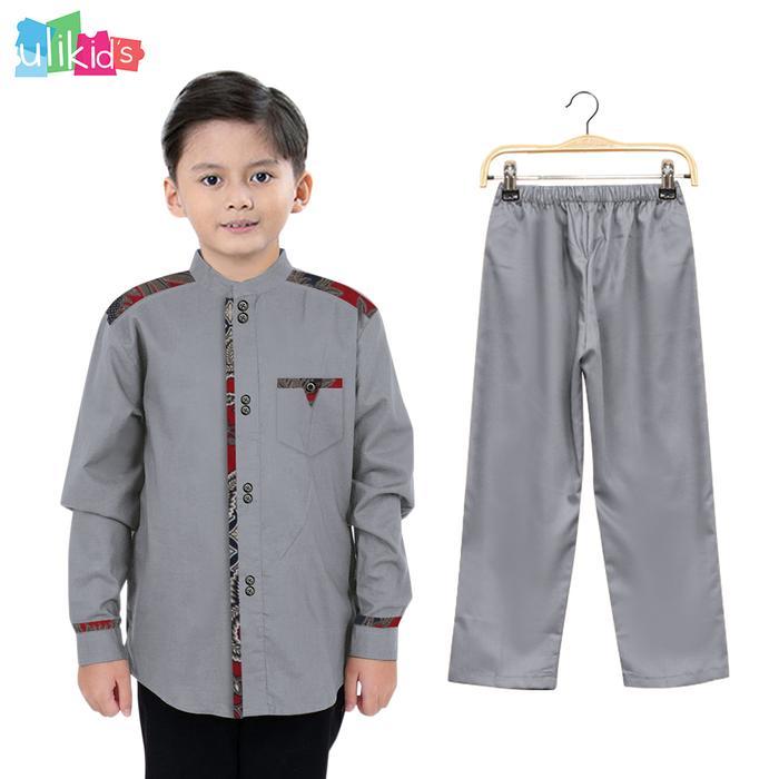 ULIKIDS BAJU KOKO DEWASA MUSLIM KOMBINASI BATIK LENGAN PANJANG