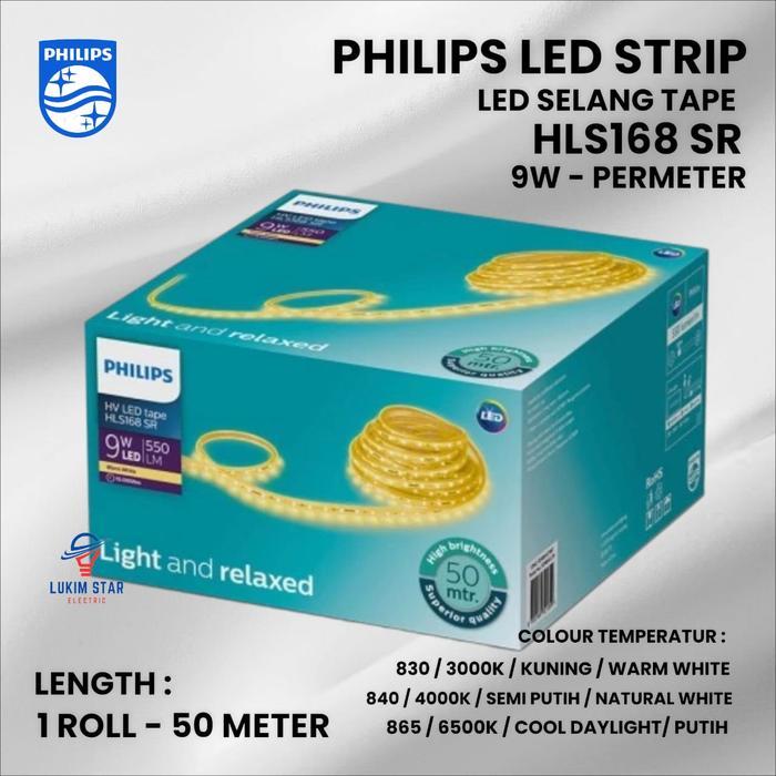 LAMPU PHILIPS LED STRIP SELANG 9W HLS168 LED SELANG PHILIPS 9W WATT 1 ROLL 50 METER
