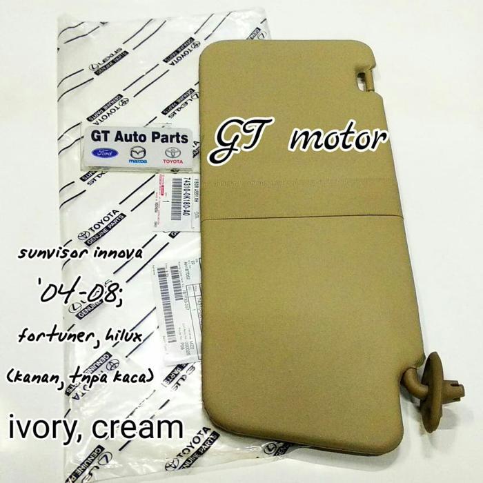Sunvisor Sun Visor Kanan Innova 2004-2008 / Fortuner / Hilux Cream