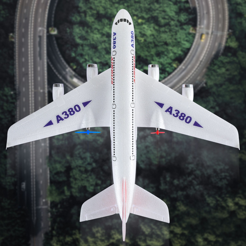 A380 RC Airplane, Airbus Boeing 747 3CH 2.4G Remote Control Toy With LED Lights EPP Aircraft Glider