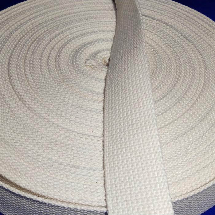 "New" Tali Webbing Tali Tas Katun putih tulang Motif 204 lebar 38mm