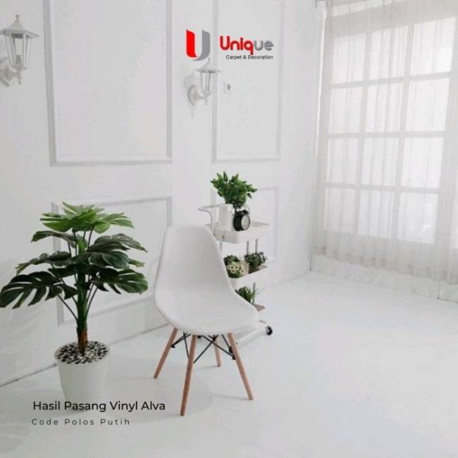 Vinyl Bravo Polos Tebal 1.5mm / Vinyl Lantai Warna Putih untuk Studio / Lantai Vinyl Polos