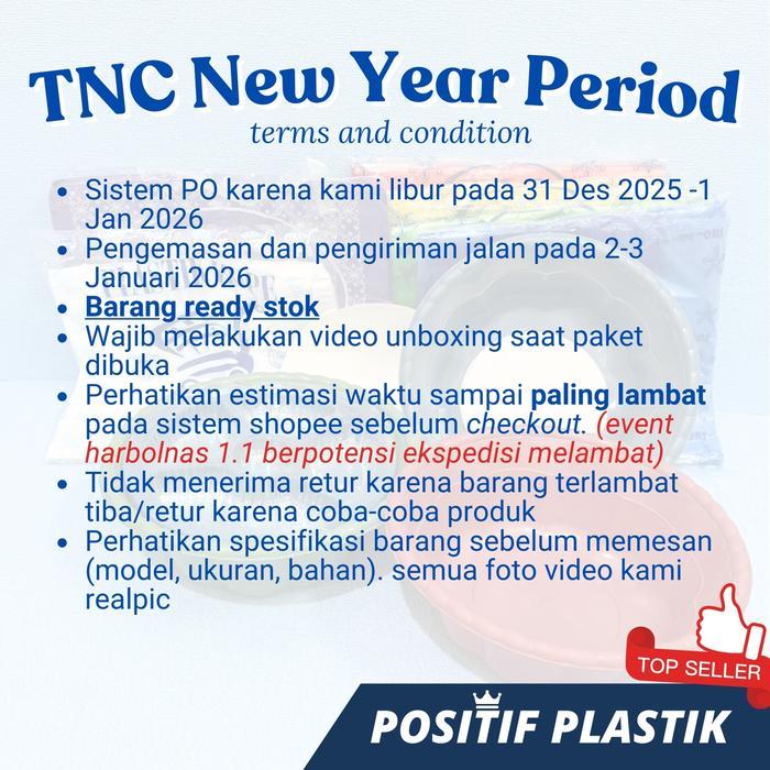 "New" POSITIF PLASTIK [1 Lusin] Wakul Plastik BARCLAYS 12 - Wadah Hajatan Syukuran Baskom Hajatan