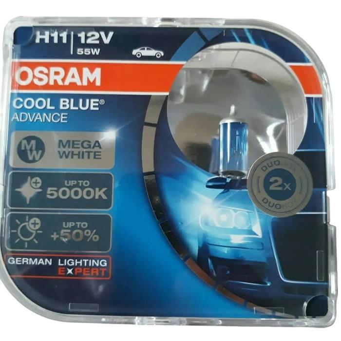Osram Cool Blue Advance Lampu Mobil H11 55W 5000K Putih Original Osram