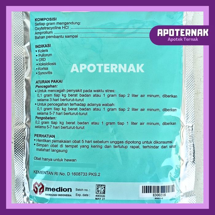 THERAPY 250 GRAM MEDION - THERAPY AYAM - OBAT AYAM ANTIBIOTIK AYAM OBAT CRD KOKSI CORYZA SNOT FLU