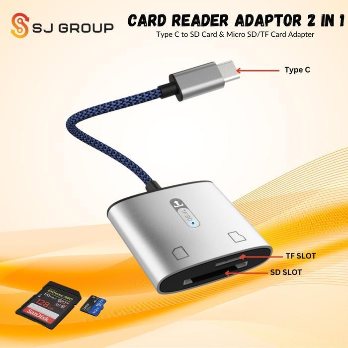 Type C To Sd/Tf Card Reader 2 In 1 Micro Sd Adaptor Otg Adapter Tepsi Mh367 Populer