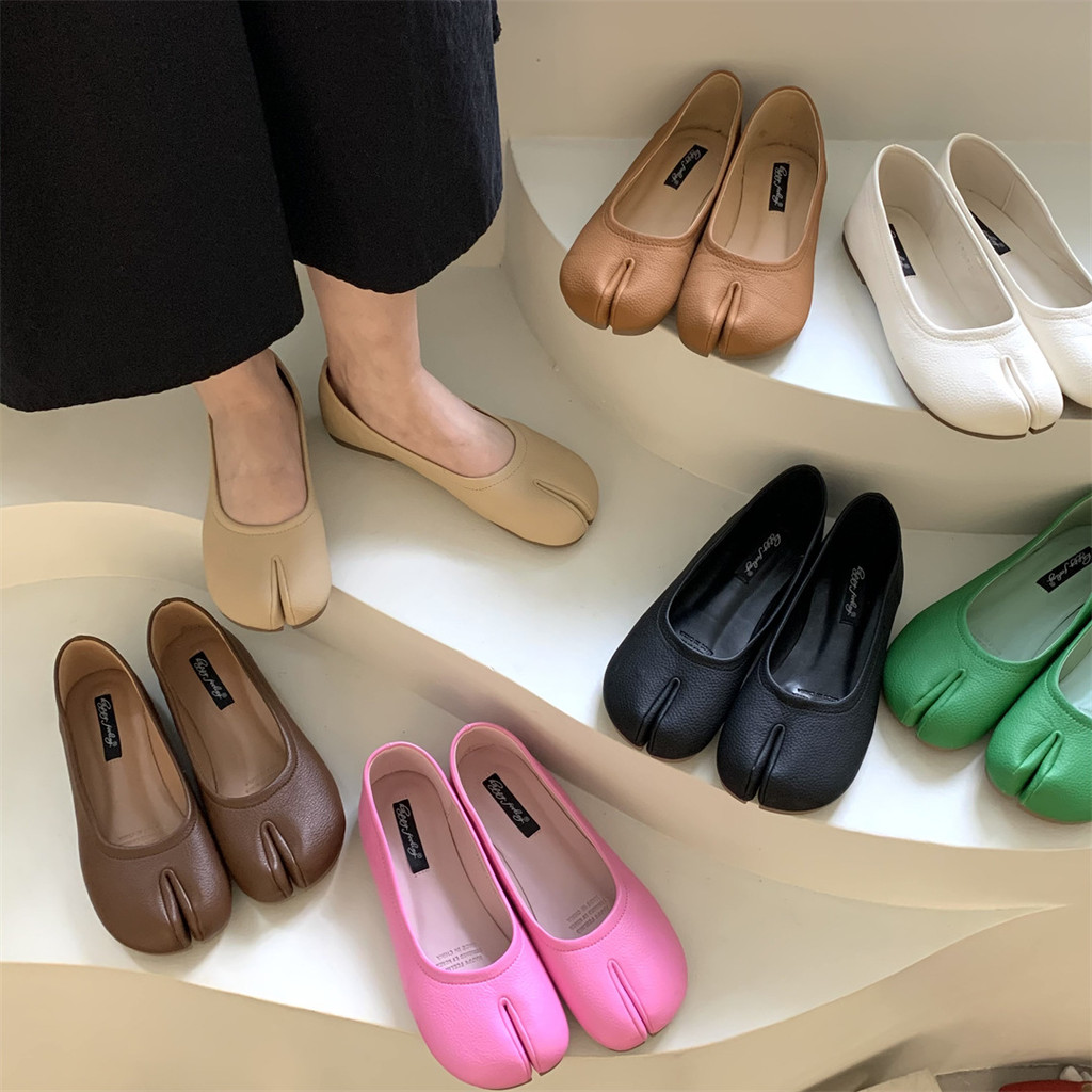 Bailamos Brand New Split Toe Flats Ballet Shoes Woman Slip On Loafers Soft Bottom Moccasins Tabi
